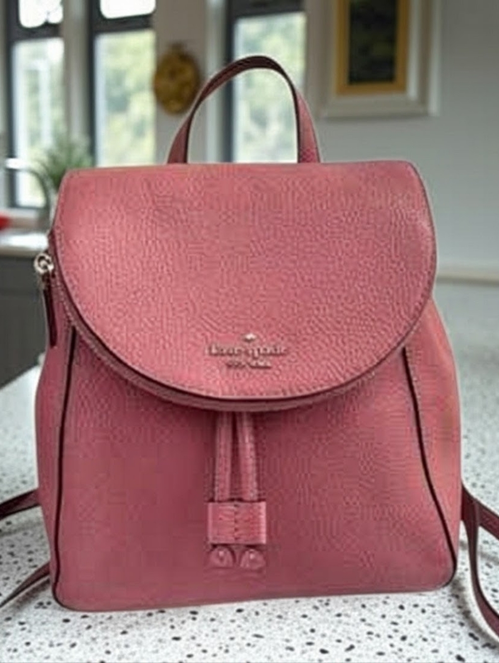 Kate Spade ♠️ New York Leila Medium Flap backpack Pomegranate Pink rose